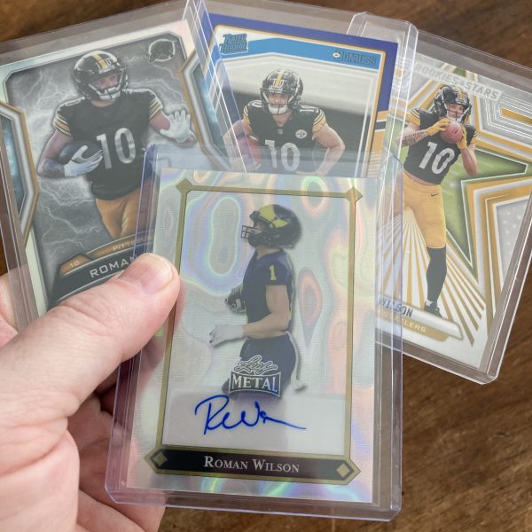 roman wilson lot of football cards, rookie rc autograph - instant collection bundle pack