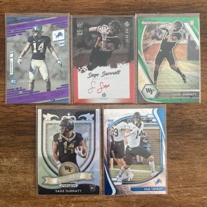sage surratt lot of football cards, rookie rc autograph - instant collection bundle pack