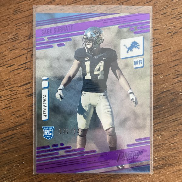 Sage Surratt RCs Lot w/Red Auto & SP Purple Foil /149, Pack of 5 Football Rookie Cards (inv1) - Image 6
