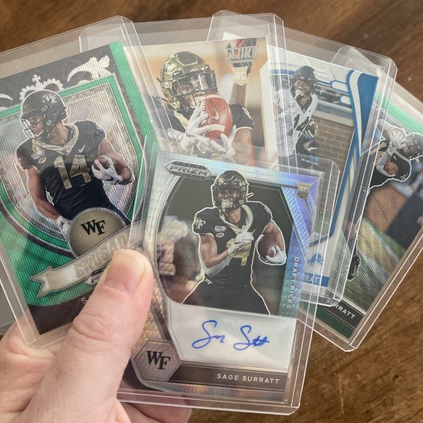 sage surratt lot of football cards, rookie rc autograph - instant collection bundle pack