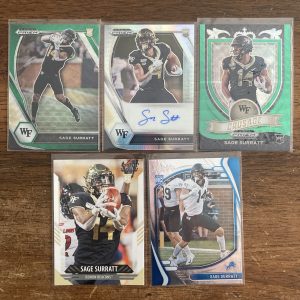 sage surratt lot of football cards, rookie rc autograph - instant collection bundle pack