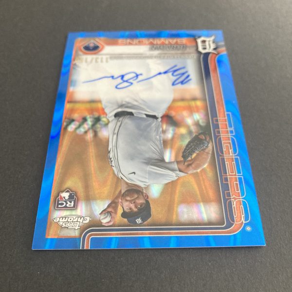 Bryan Sammons 2025 Topps Chrome Rookie Autographs Blue Raywave Refractor (#'ed 113/150) On-Card Auto Rookie #RA-BSA