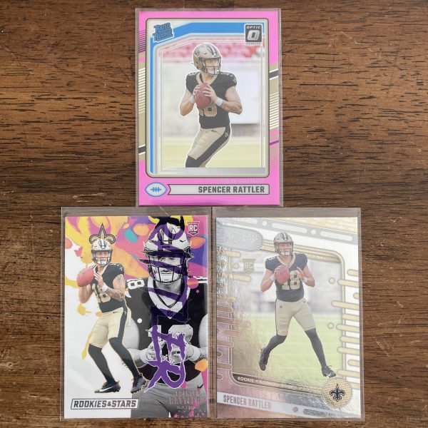 spencer rattler lot of football cards, rookie rc - instant collection bundle pack