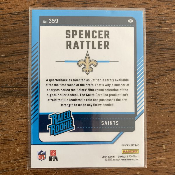 Spencer Rattler RCs Lot w/SP Pink Prizm Rated Rookie, Pack of 3 Football Cards (inv5) - Image 5