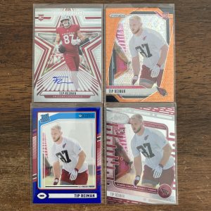 tip reiman lot of football cards, rookie rc autograph - instant collection bundle pack