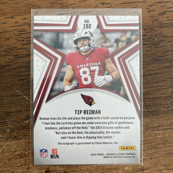 Tip Reiman RCs Lot w/SP Auto Rookie & Orange Disco Prizm, Pack of 4 Football Cards (inv1) - Image 5