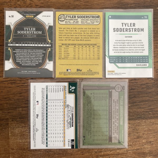 tyler soderstrom lot of baseball cards, rookie rc auto - instant collection bundle pack