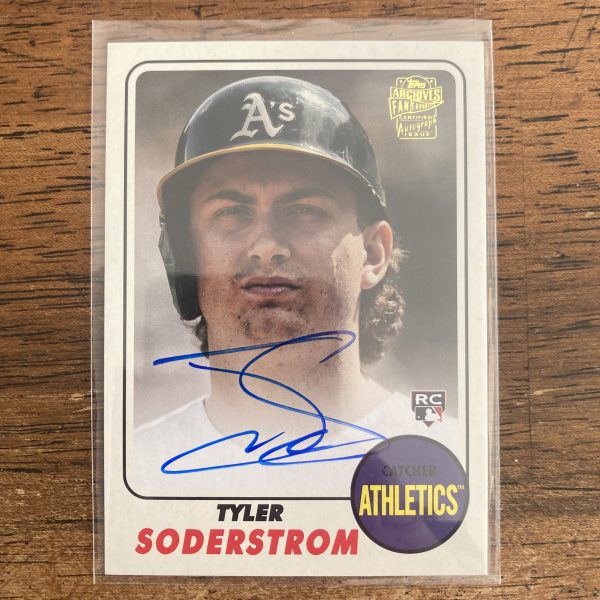 tyler soderstrom 2024 Topps Archives SP 1968 Fan Favorites on-card auto rookie card #68FF-TS