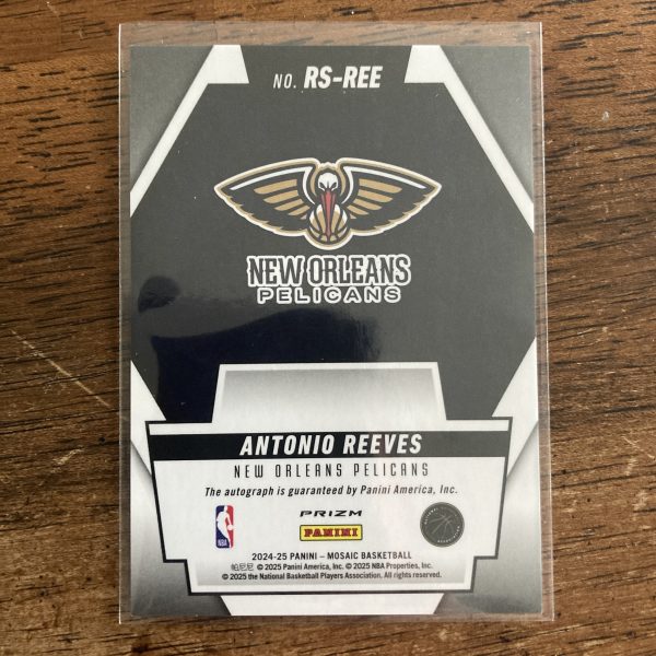 antonio reeves 2024-25 panini mosaic rookie scripts ssp genesis prizm auto rookie card