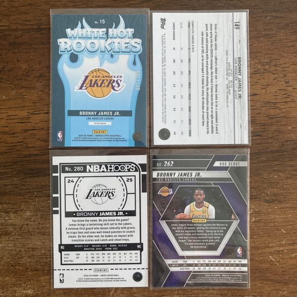 bronny james jr lot of basketball cards, rookie rc - instant collection bundle pack