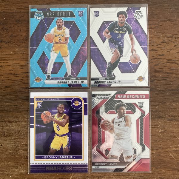 bronny james jr lot of basketball cards, rookie rc - instant collection bundle pack