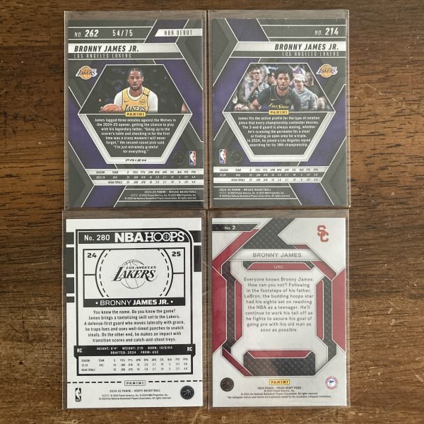 bronny james jr lot of basketball cards, rookie rc - instant collection bundle pack