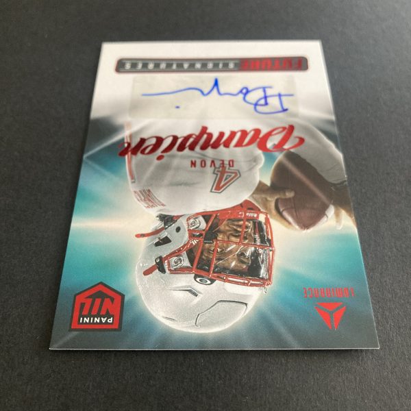 Devon Dampier 2025 Panini Luminance NIL Future Signatures Red Foil parallel auto card #NIL-DDR