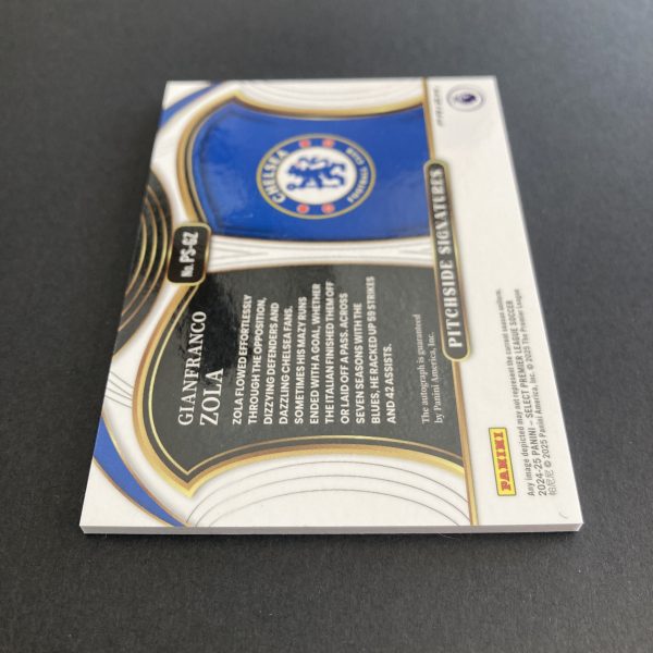 Gianfranco Zola 2024-25 Select Premier League Pitchside Signatures SP Blue Pulsar Prizm parallel auto insert card #PS-GZ