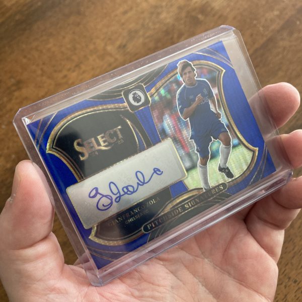 Gianfranco Zola 2024-25 Select Premier League Pitchside Signatures SP Blue Pulsar Prizm parallel auto insert card #PS-GZ