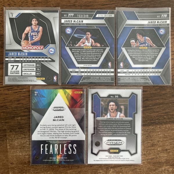 jared mccain lot of basketball cards, rookie rc - instant collection bundle pack