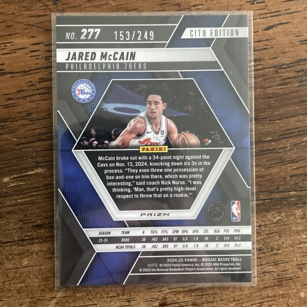 Jared McCain RCs Lot w/SP Fluorescent Purple Prizm (#'ed 153/249), Pack of 5 Basketball Rookie Cards (inv1) - Image 5