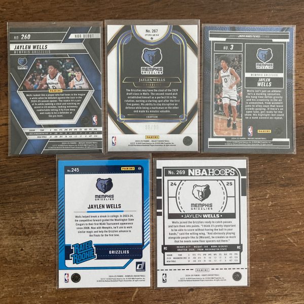 jaylen wells lot of basketball cards, rookie rc - instant collection bundle pack