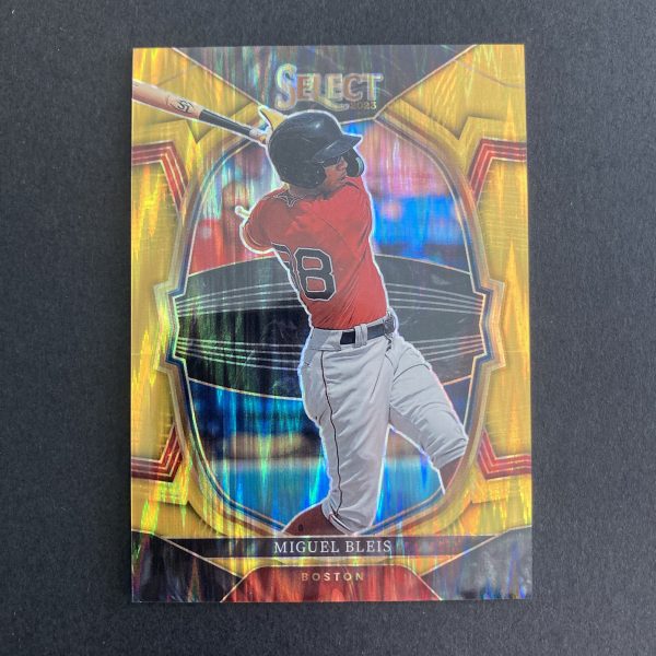 miguel bleis 2023 Panini Select Concourse Level SSP Gold Flash Prizm parallel card #37, serial numbered 05/10