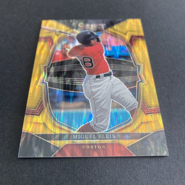 miguel bleis 2023 Panini Select Concourse Level SSP Gold Flash Prizm parallel card #37, serial numbered 05/10