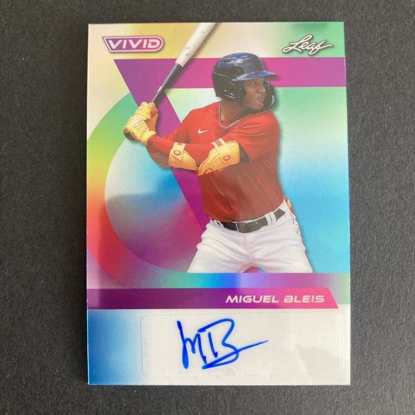 miguel bleis 2024 leaf vivid autograph card #BA-MB2, serial numbered 1/1