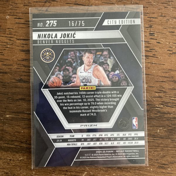 Nikola Jokic Lot w/SSP (#'ed /75) Blue Fluorescent Prizm, Pack of 9 Basketball Cards (inv2) - Image 5