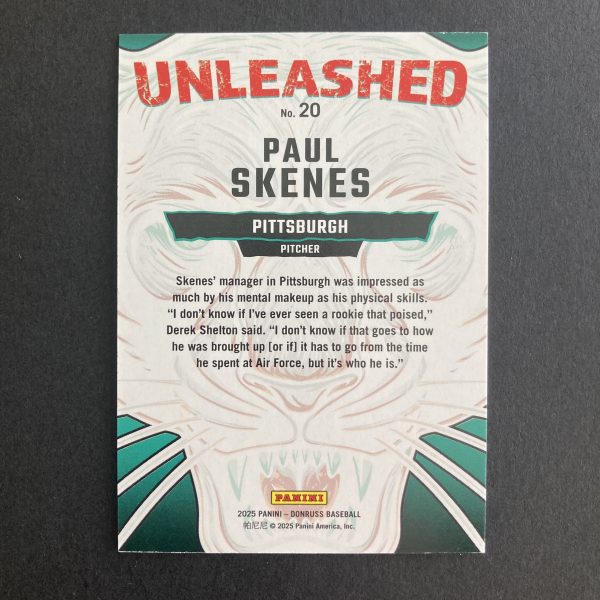 Paul Skenes 2025 Donruss Unleashed SSP Blue Xplosion /49 Insert Card #20