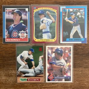 ryne sandberg lot of vintage baseball cards - instant collection bundle pack