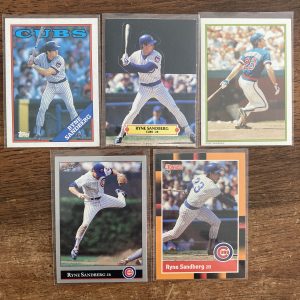 ryne sandberg lot of vintage baseball cards - instant collection bundle pack