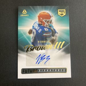 Vernell Brown III 2025 Panini Luminance Future Signatures Gold Auto #NIL-VBN, Florida Gators VB3