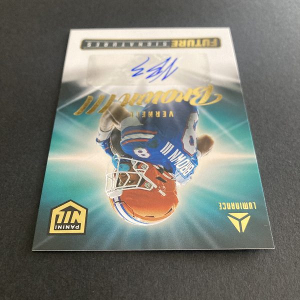 Vernell Brown III 2025 Panini Luminance Future Signatures Gold Auto #NIL-VBN, Florida Gators VB3