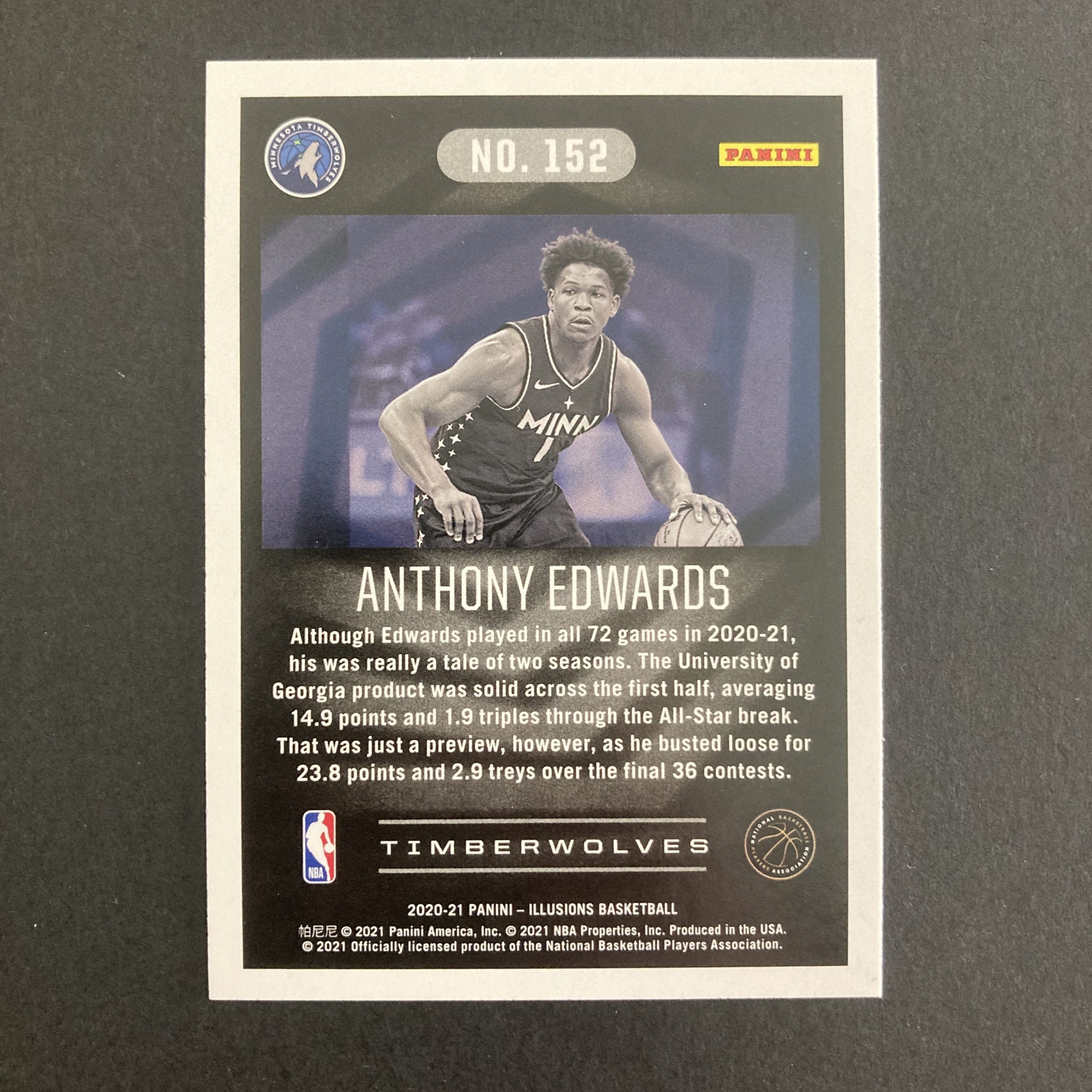 Anthony Edwards 2020-21 Panini Illusions foil rookie card #152