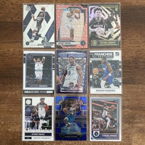 anthony edwards lot of basketball cards, rookie rc - instant collection bundle pack