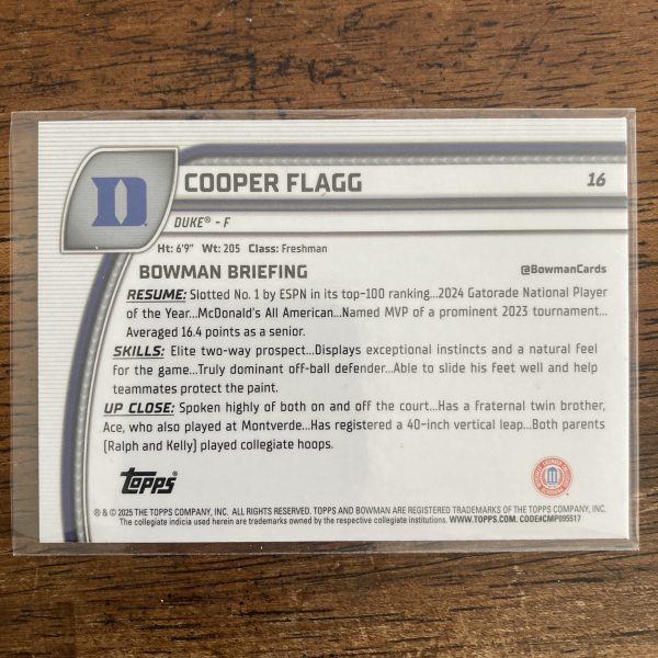 Cooper Flagg Lot w/SP Purple Lava Refractor, Pack of 2 Basketball Cards - Image 5