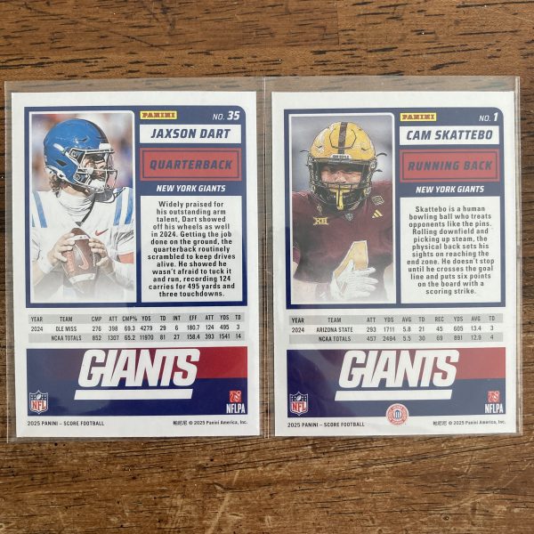 jaxson dart and cam skattebo lot of football cards, rookie rc - instant collection bundle pack