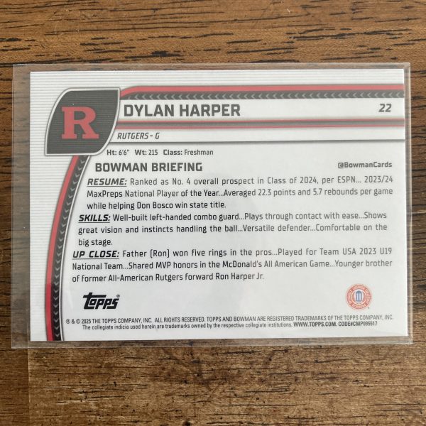 Dylan Harper Lot w/SP Purple Lava Refractor, Pack of 2 Basketball Cards - Image 5