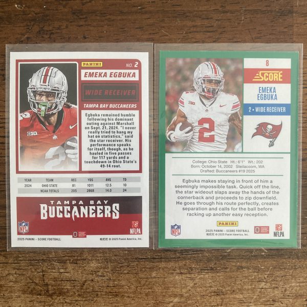 emeka egbuka lot of football cards, rookie rc - instant collection bundle pack