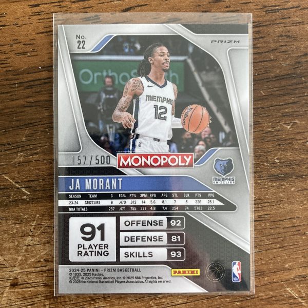 Ja Morant Lot w/SP (#'ed /500) Gold Millionaire Shimmer Prizm, Pack of 9 Basketball Cards (mgold) - Image 5
