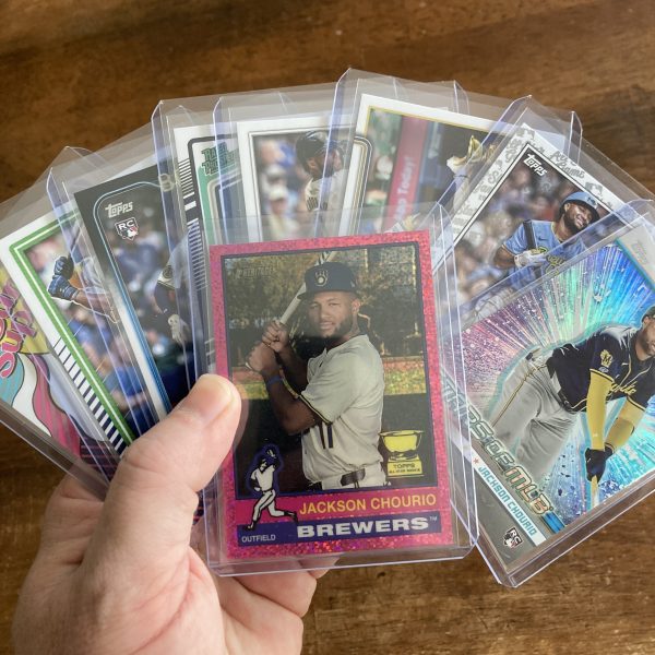 jackson chourio lot of baseball cards, rookie rc - instant collection bundle pack