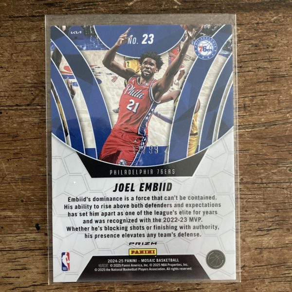 Joel Embiid Lot w/SSP (#'ed /99) Reactive Yellow Prizm, Pack of 9 Basketball Cards - Image 5