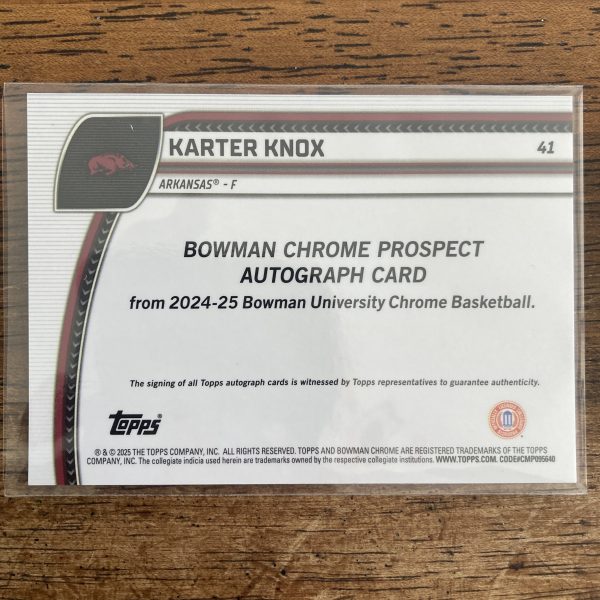 Karter Knox Lot w/SP Auto Black Wave Refractor, Pack of 4 Basketball Cards - Image 5