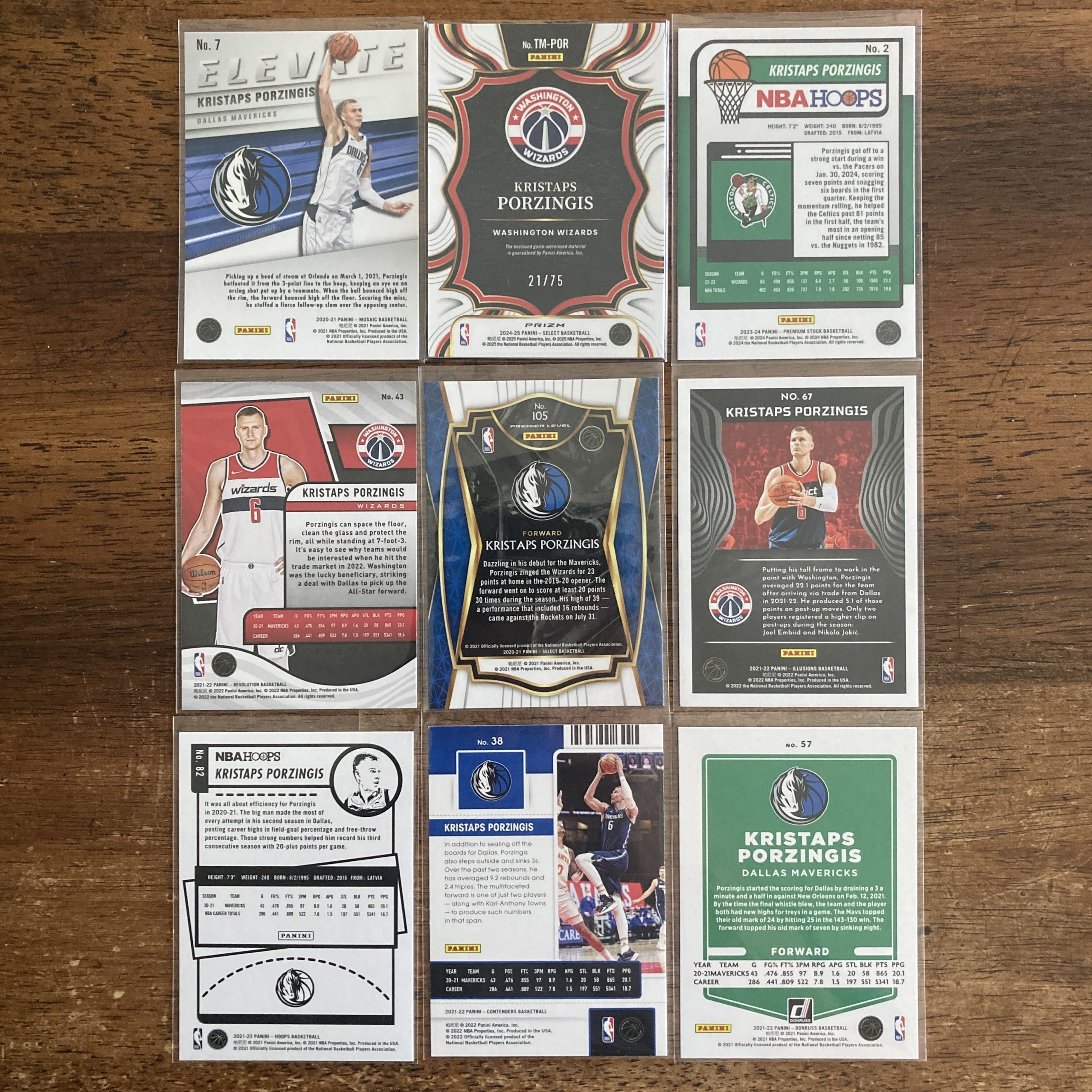 kristaps porzingis lot of basketball cards - instant collection bundle pack