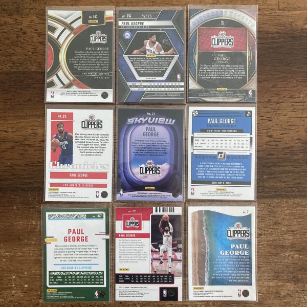 paul george lot of basketball cards - instant collection bundle pack