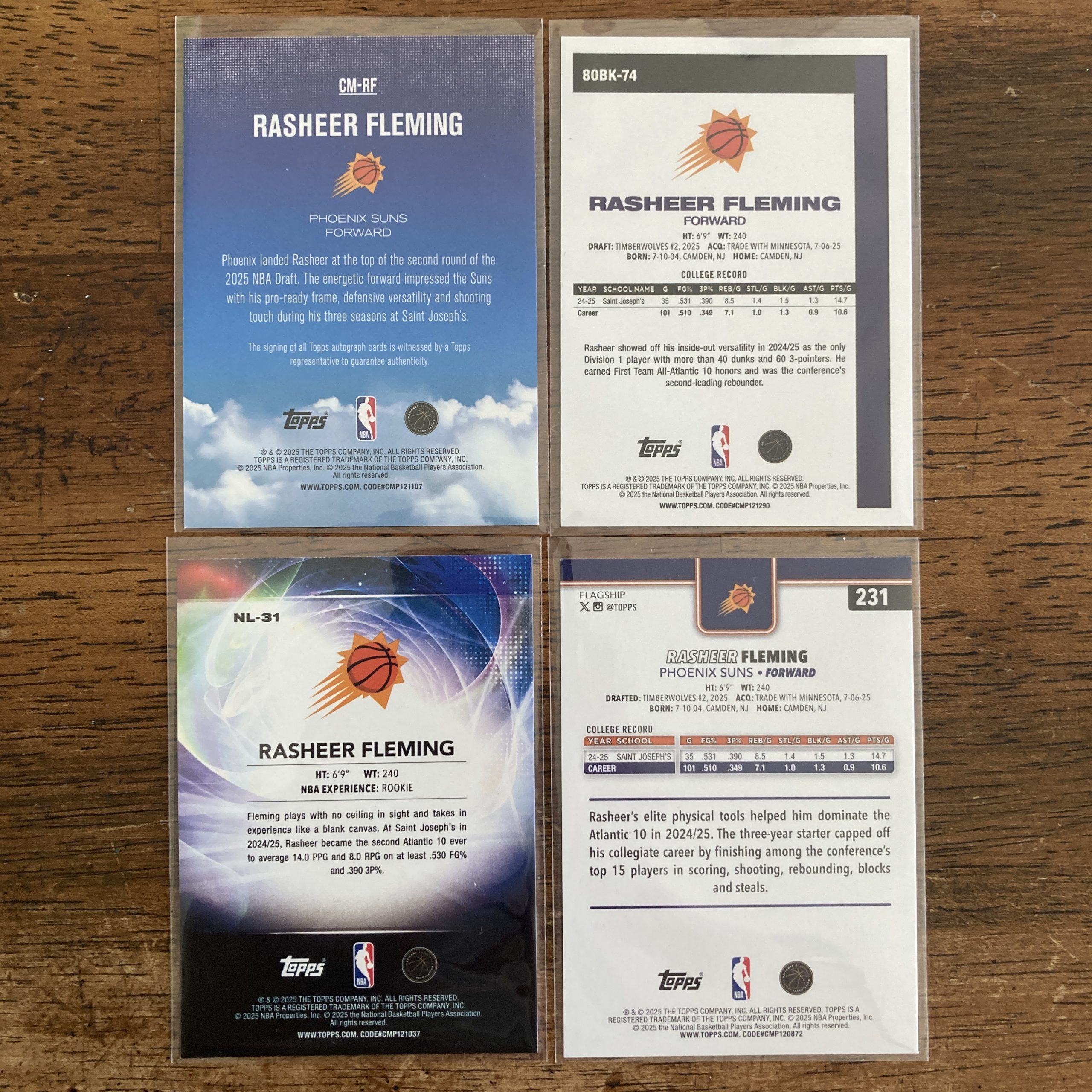 rasheer fleming lot of basketball cards, rookie rc, autograph - instant collection bundle pack