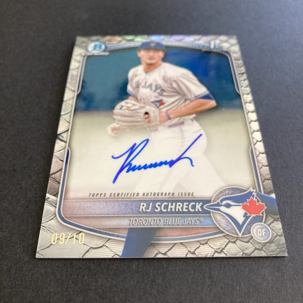 RJ Schreck 2025 Bowman Chrome 1st SSP Black Reptilian Refractor (#'ed 09/10) On-Card Auto CPA-RSC