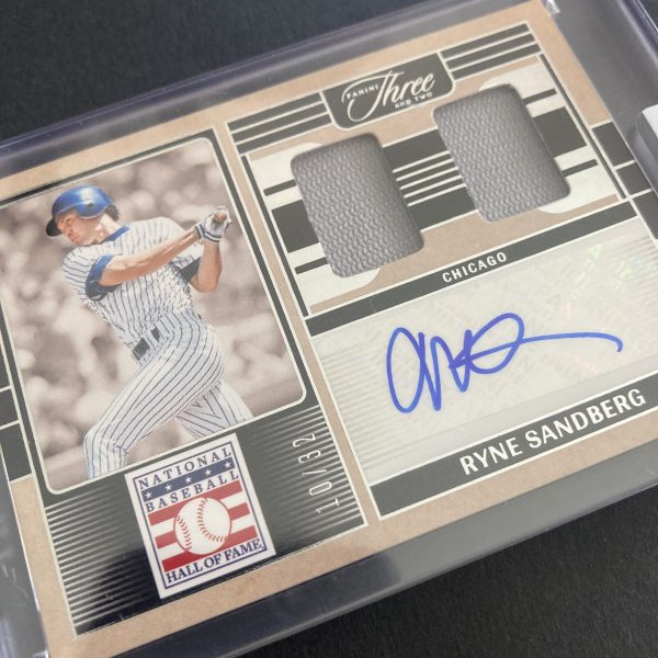 Ryne Sandberg Lot w/SSP Auto Relic and 6 Vintage 80s-90s Baseball Cards, Autograph - Image 6