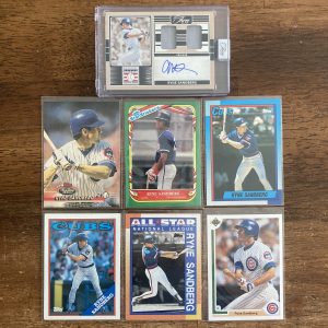 ryne sandberg lot of baseball cards, autograph - instant collection bundle pack