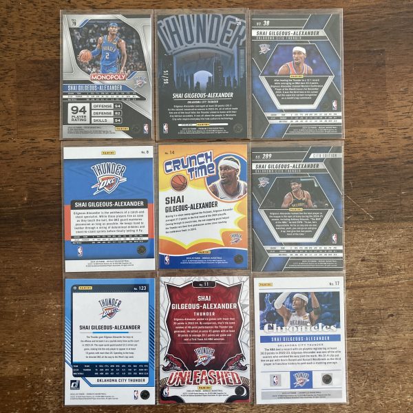 shai gilgeous-alexander lot of basketball cards, sga - instant collection bundle pack