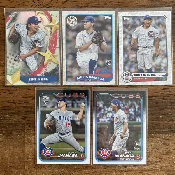 shota imanaga lot of baseball cards, rookie rc - instant collection bundle pack
