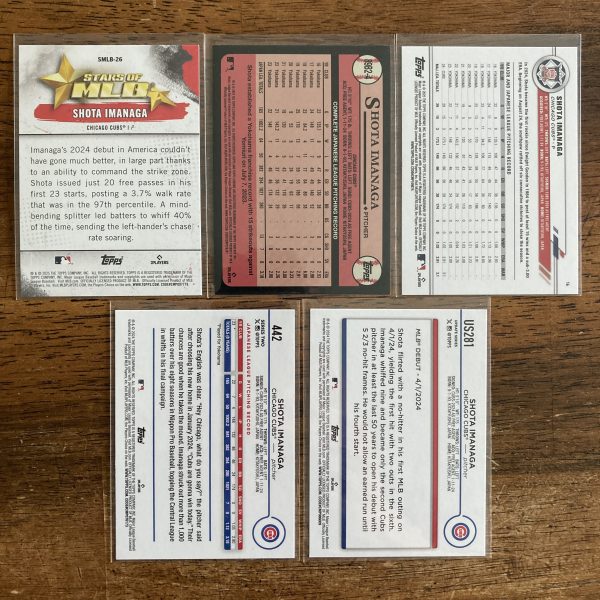 shota imanaga lot of baseball cards, rookie rc - instant collection bundle pack